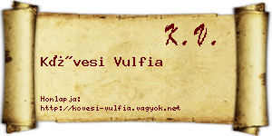 Kövesi Vulfia névjegykártya